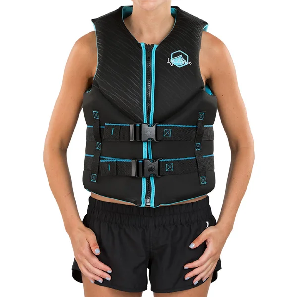 Liquid Force Women's Hinge Classic CGA Vest Black, Aqua-Medium