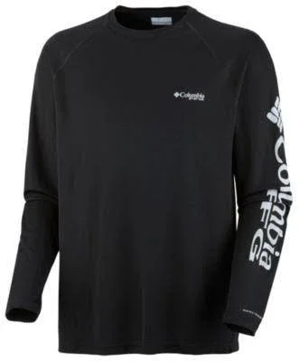Columbia Men's PFG Terminal Tackle Long Sleeve Fishing Shirt - XLT - Red Spark/White Logo
