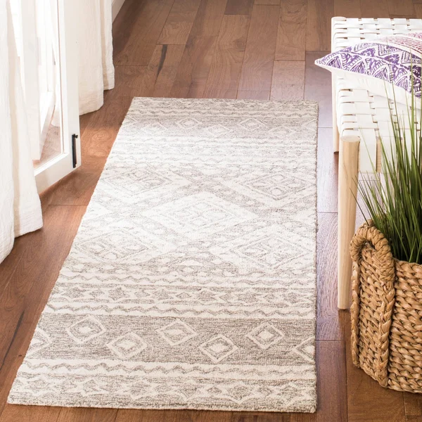 Safavieh Micro-Loop MLP501F 2&6x22 x 4&0x22 Grey - Ivory Area Rug