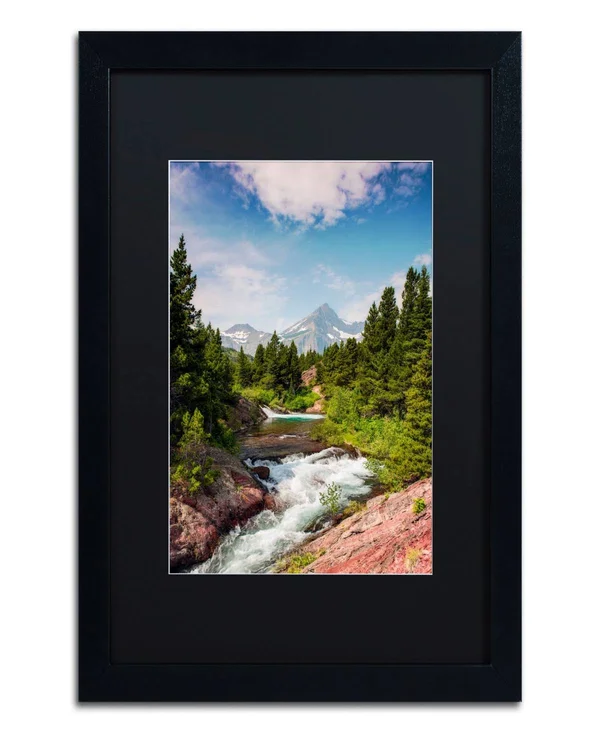 Trademark Fine Art &Glacial Creek& by Michael Blanchette Framed Photographic Print - Matte Color: Black, Size: 20x22 H x 16x22 W