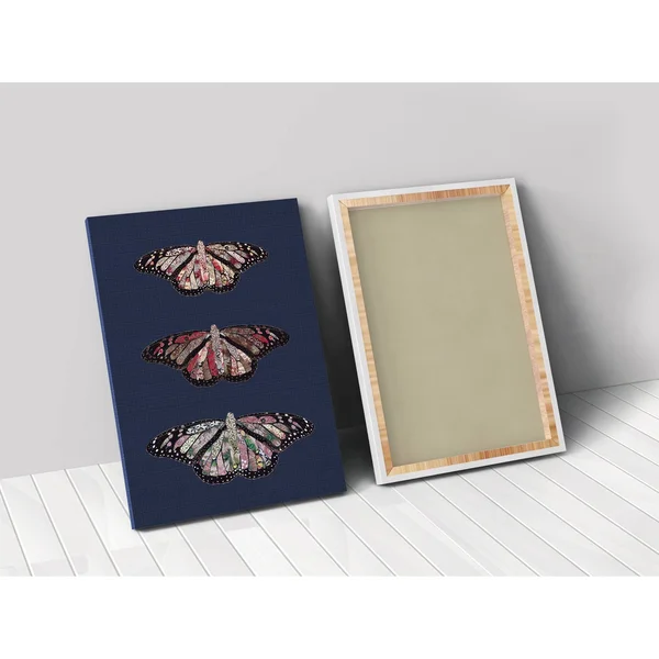 24x22 x 18x22 Rustic Butterflies Matte Canvas by Amrita Sen in Multi-Color