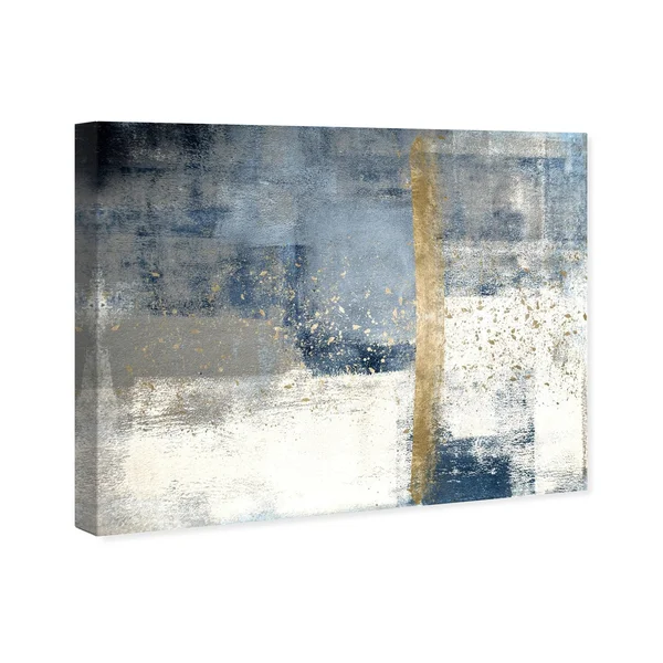 Oliver Gal &In The Mid Summer& Abstract Gallery Wrapped Canvas Art - Blue - Gold, 30 x 36