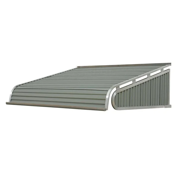 NuImage Awnings 1500 96-in Wide x 24-in Projection Graystone Solid Fixed Door Awning, K150409645