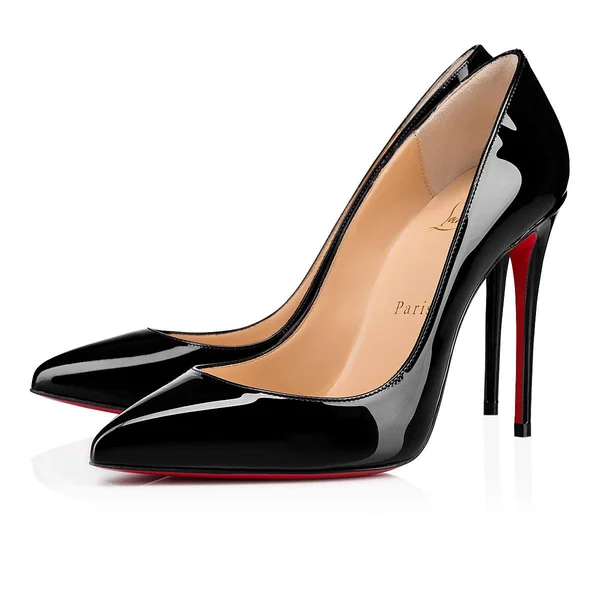 Christian Louboutin Black Patent Pigalle Follies 100 Heels