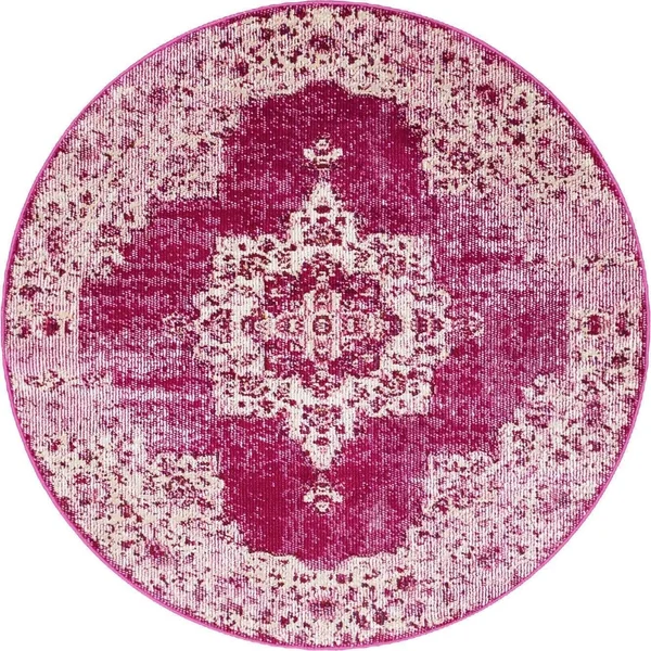 Unique Loom Wish Charm Rug (4& 0 x 6& 0 - Pink)