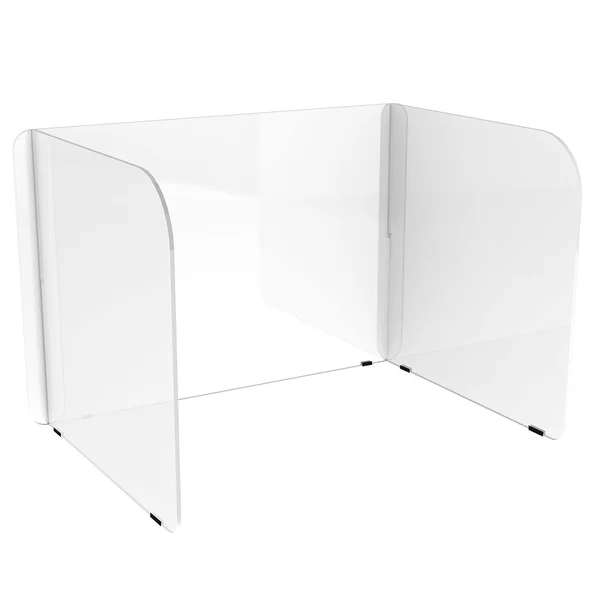 Factory Direct Partners FDP Clear 3/16x22 Thick Acrylic Tabletop Divider - 16 inch Height; Three-Panel Sneeze, Cough, Talk Guard