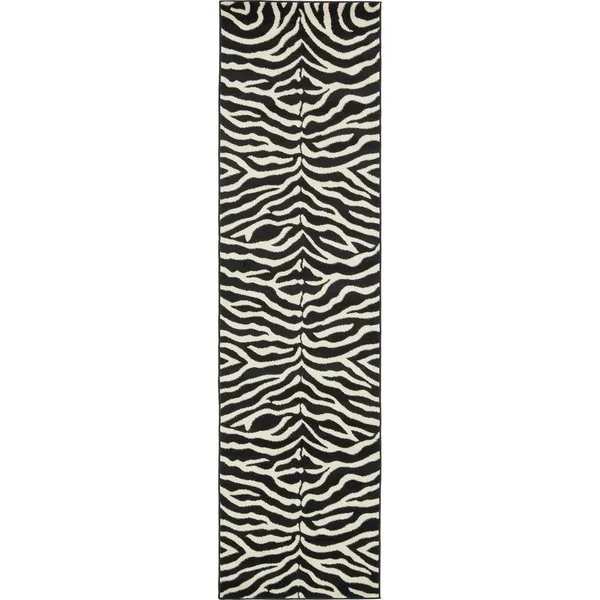 Unique Loom Okapi Wildlife Area Rug (5& x 8& - Black)