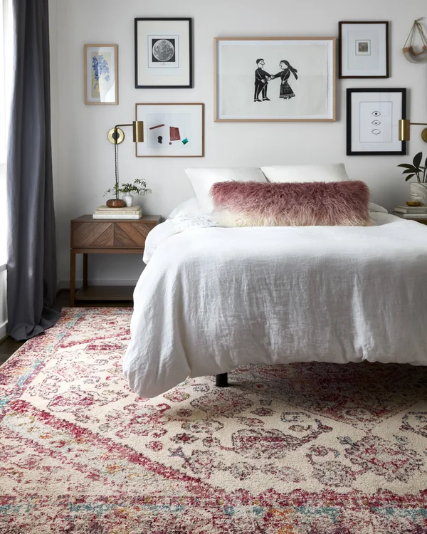 Loloi II Nadia NN-03 5&1x22 x 7&7x22 Aqua - Pink Rug
