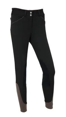 Dover Saddlery Women's Wellesley Knee-Patch Breech, 350403178240, Black/Grey