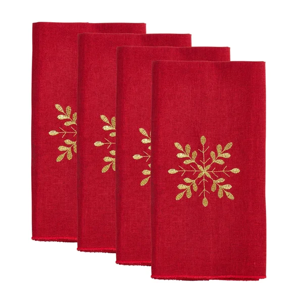 Saro Neve Snowflake Napkin (Set of 8)