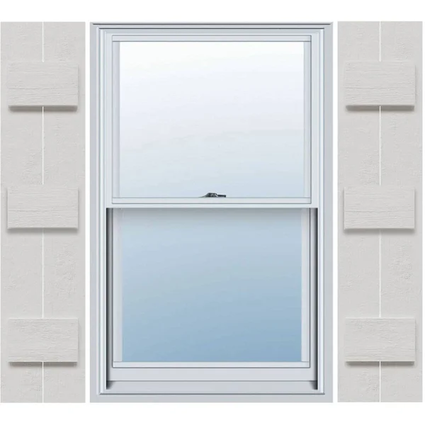 Ekena Millwork FBJ06S11X069RUF 10 3/4x22W x 69x22H Rustic Two Board Joined Board-n-Batten Faux Wood Shutters (Per Pair)