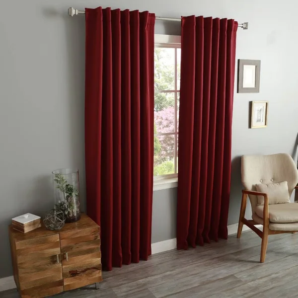 Aurora Home Solid Insulated Thermal Blackout Long Length Curtain Panel Pair - 52x22W x 126x22L - Beige