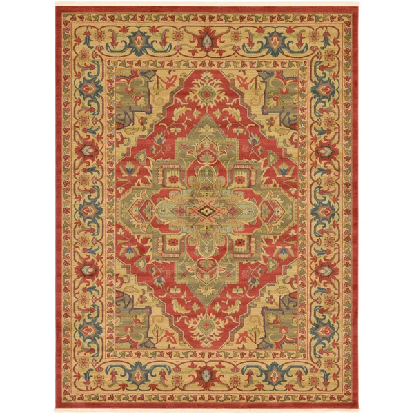 Unique Loom Arsaces Sahand Area Rug - 9& x 12& Red