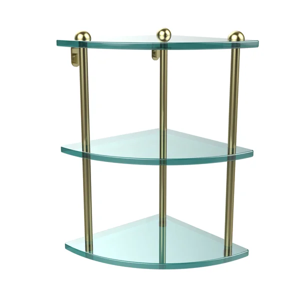 Allied Brass Three Tier Corner Glass Shelf - Satin Chrome