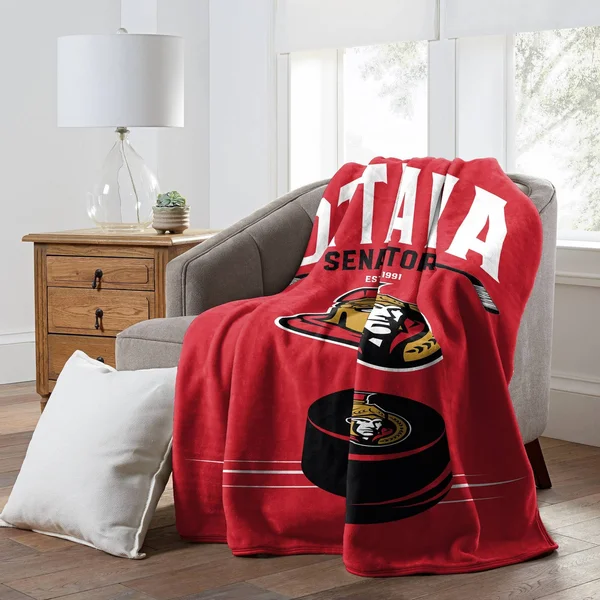 Ottawa Senators Inspired Plush Raschel Blanket