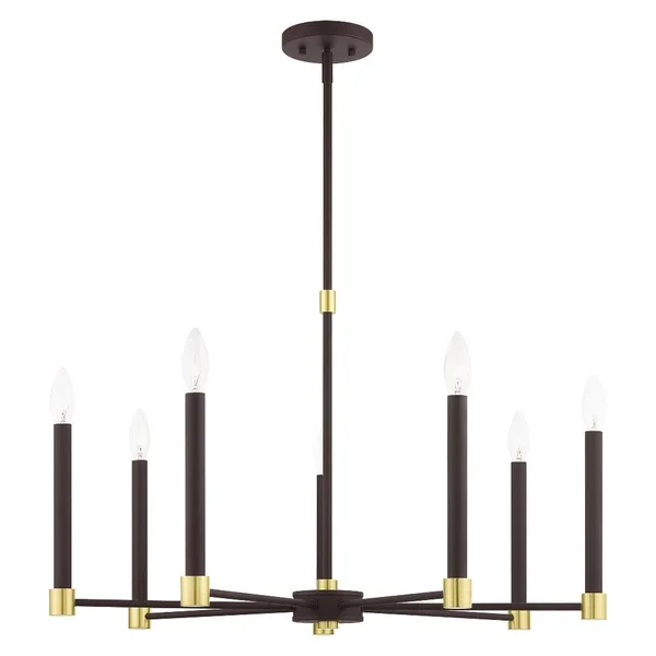Livex Lighting-46887-91-Karlstad - 7 Light Chandelier Brushed