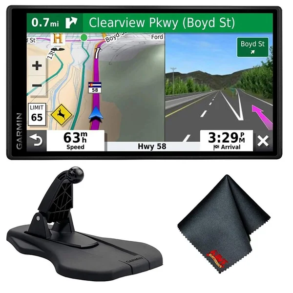 Garmin DriveSmart 55 w/Traffic 5.5x22 Display GPS Navigator + Friction Dash Mount - 7.5 x 5.0 x 2.8 inches