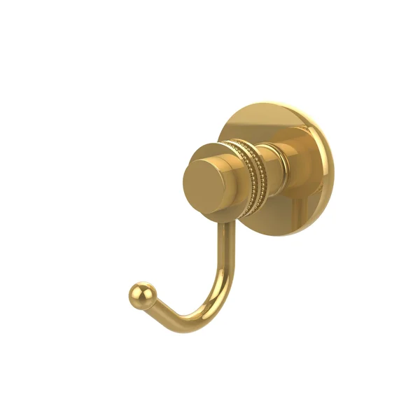 Allied Brass 920D-UNL Mercury Collection Robe Hook with Dotted Accents, Unlacquered