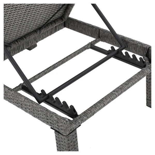 Christopher Knight Home Puerta Outdoor Adjustable Wicker Chaise Lounge with Cushion Black