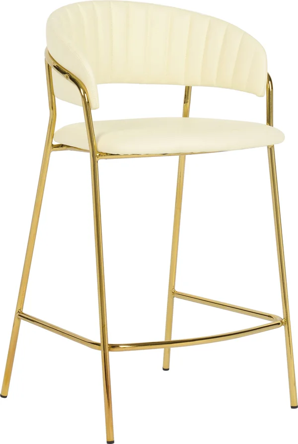 TOV Furniture Padma Cream Vegan Leather Counter Stool (Set of 2)
