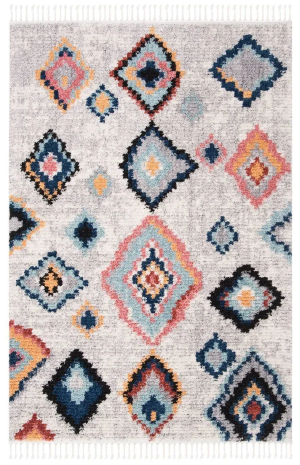 Safavieh Morocco Bohemian & Eclectic Tribal Cream/Multi Polyester Rug - 2&2x22 x 11& Runner