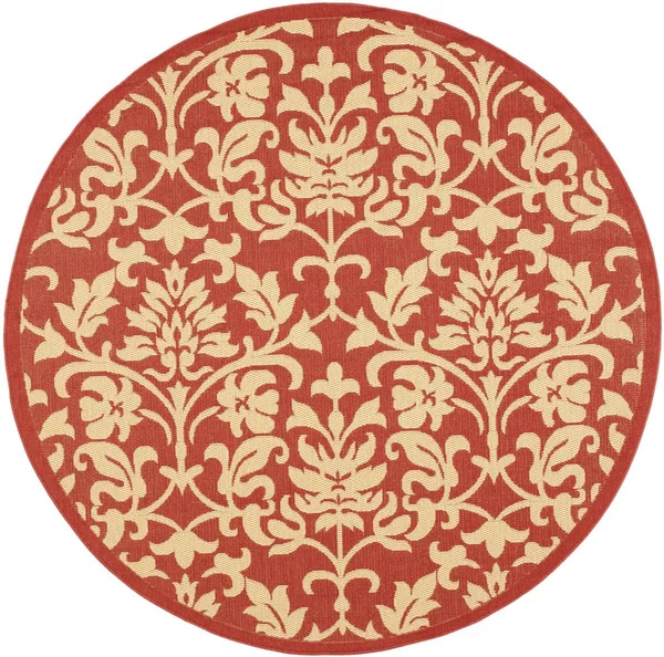 Safavieh Courtyard Area Rug CY3416 Red - Natural, 5& 3x22 x 5& 3x22 Round