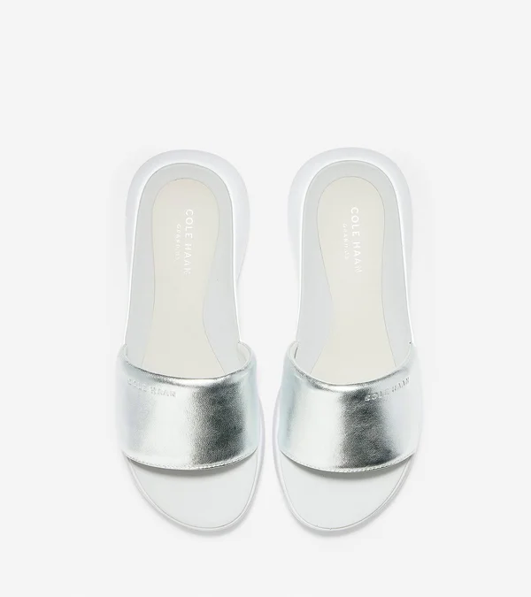 Cole Haan Ella Grand Banded Slide Sandal - Metallic - Flat Sandals