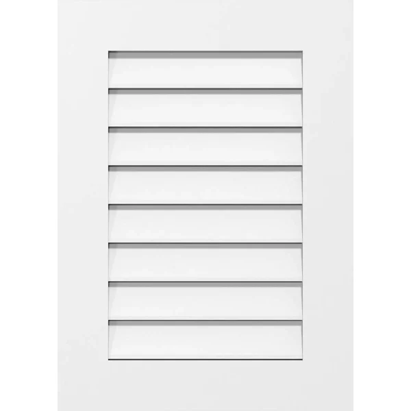 Ekena Millwork GVPVE14X1801SF 14x22W x 18x22H Vertical Surface Mount PVC Gable Vent: Functional, w/ 3-1/2x22W x 1x22P Standard F