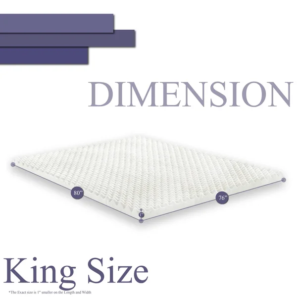 ONATAN High Density Convoluted Egg Shell Breathable Foam Topper, Adds Comfort to Mattress - King - 1 inch