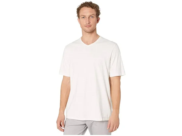 Tommy Bahama Wave Tropic V-Neck Tee (Vintage White) Men's Clothing