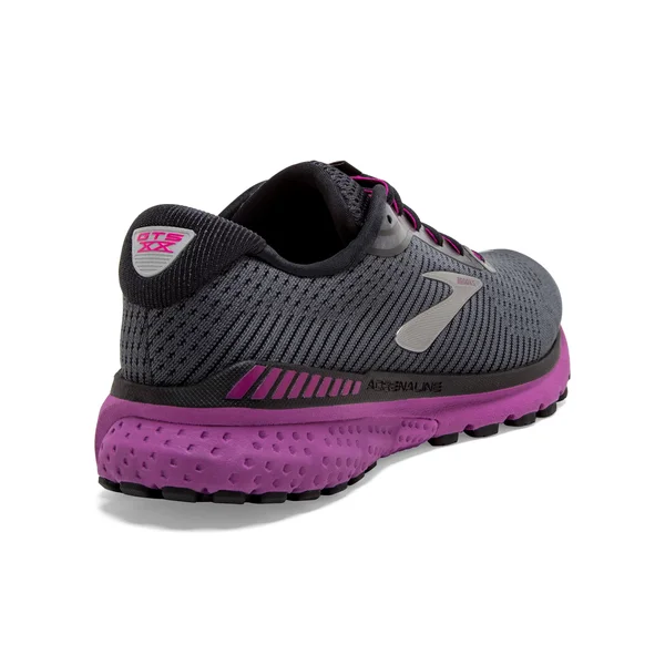 Brooks Women's Adrenaline GTS 20, Grey/Pale Peach, 5 Wide