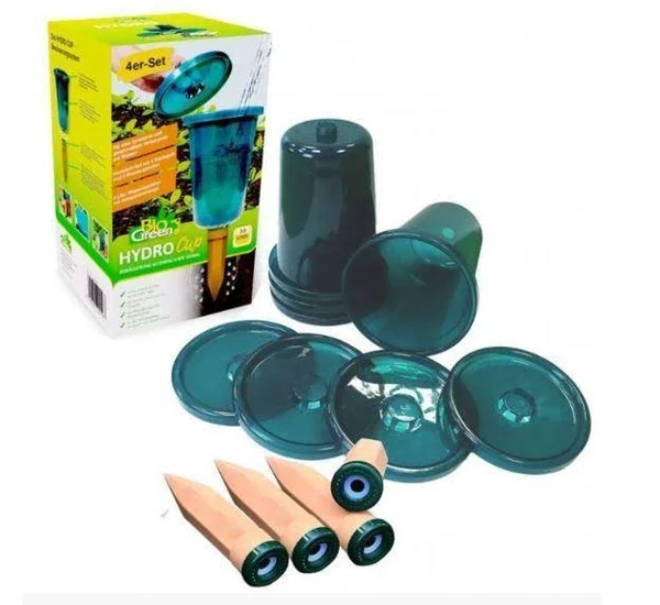 Bio Green HCPS4 Garden Plant Self Watering System Kit, Set of 4 Cups and Stakes