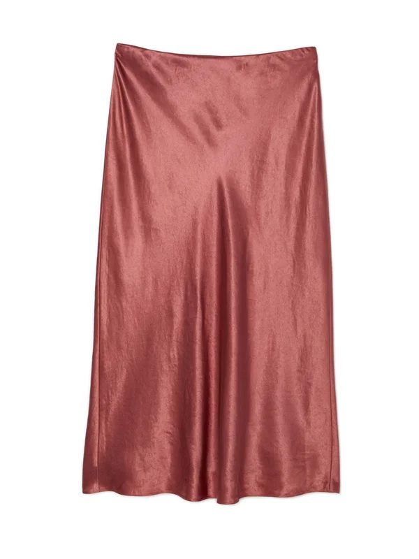 Vince Satin Midi Slip Skirt - Red, Women's, Xs