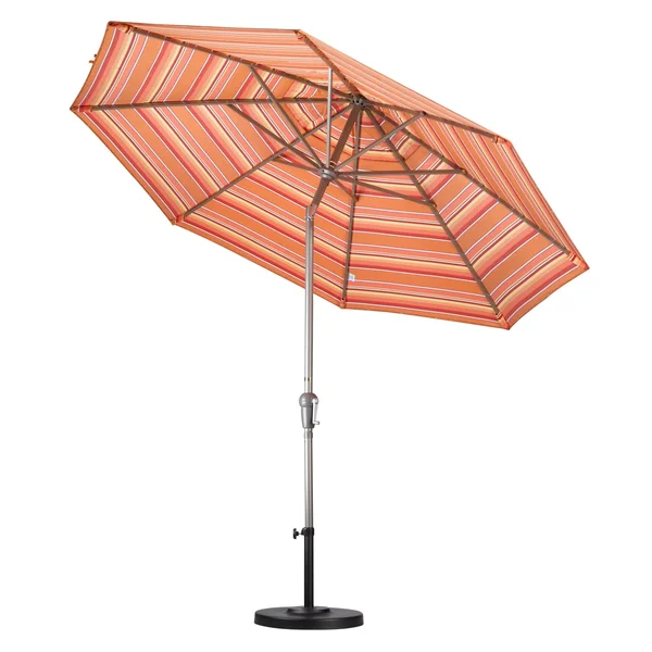 California Umbrella 9ft. Aluminum Market Umbrella Auto Tilt Champagne-Olefin-Red