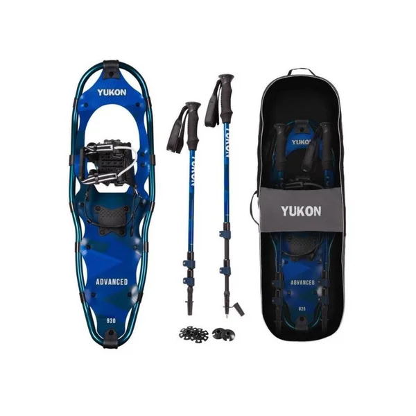 Yukon Charlie&s Advanced 8x22 x 25x22 Backcountry Snowshoe Kit, Blue