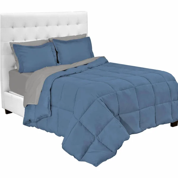 Premium 1800 Series Microfiber Bed in A Bag by Bare Home, Size: Queen, Blue