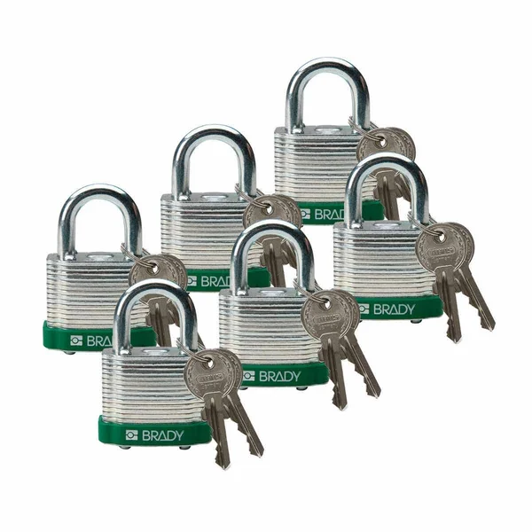 Brady 51281 - Green Steel Padlock with 0.75x22 Shackle