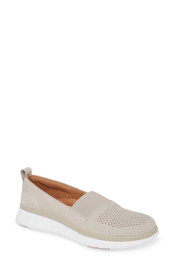 Women's Vionic Roxan Perforated Slip-On 9 M, Light Grey