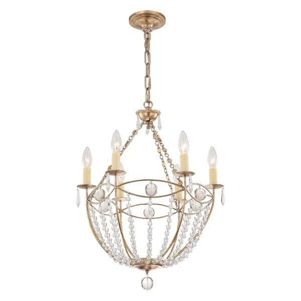 Crystorama 8306-dt Waverly 6 Light Chandelier, Distressed Twilight