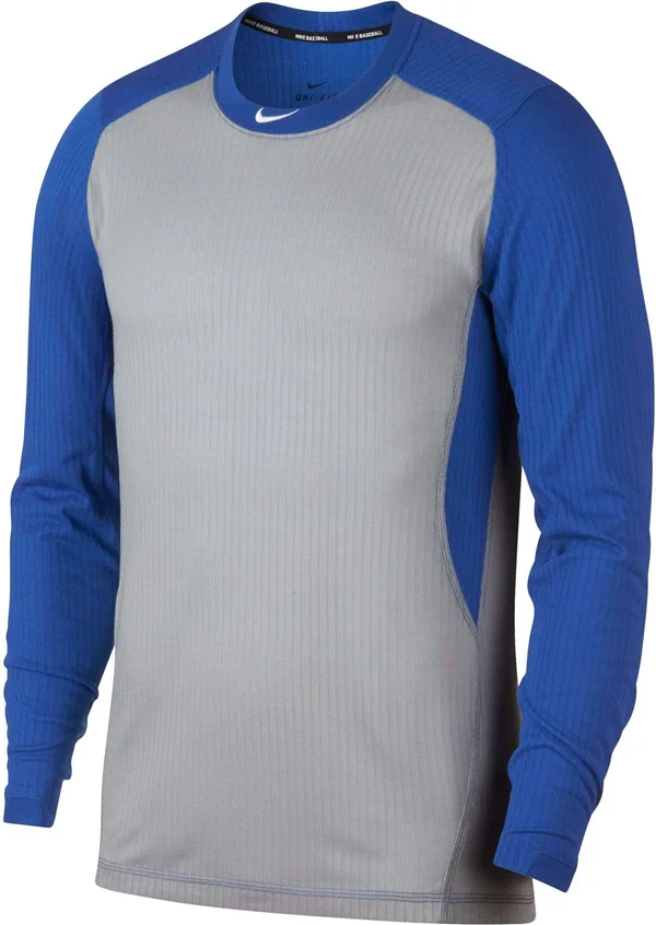 Nike Men's Long-Sleeve Baseball Top, Medium, Gray