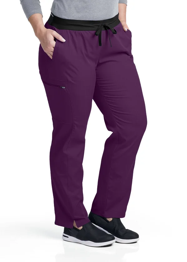 Grey&s Anatomy Spandex Stretch Petite Cargo Scrub Pants - Xs - Eggplant