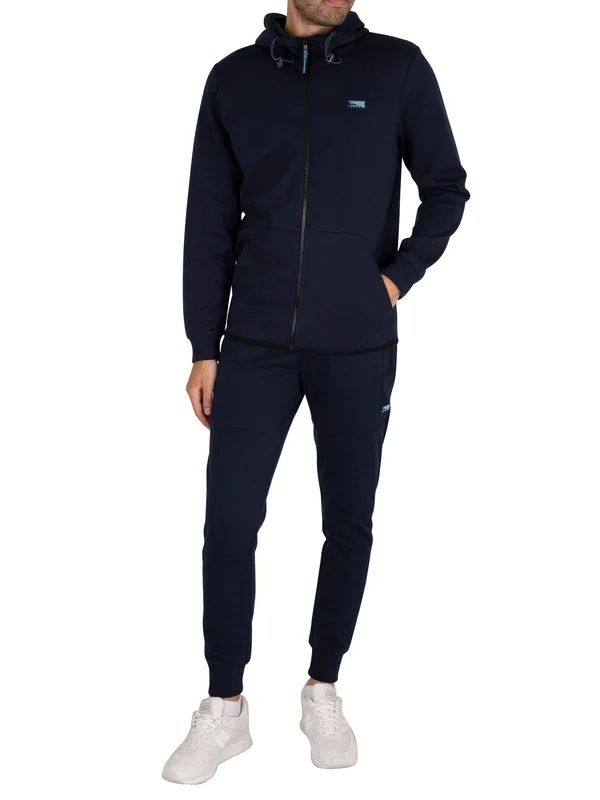 Jack & Jones Mens&s Air Zip Hoodie, Navy Blazer, AIR-ZIPHOOD, Size: L