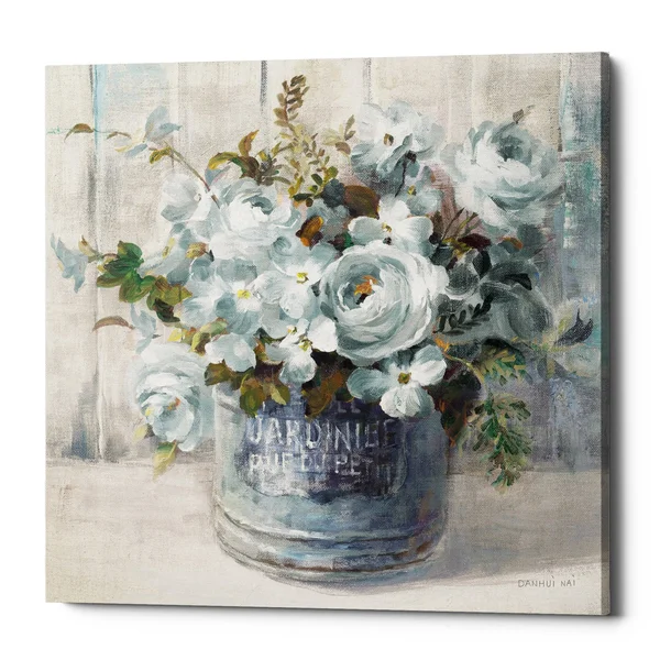 Epic Graffiti &Garden Blooms I Blue Crop& by Danhui Nai, Canvas Wall Art, 26x22x26x22