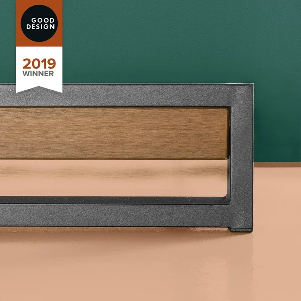 Priage by Zinus Good Design Winner 6 inch Brown Metal and Wood Platforma Bed - King
