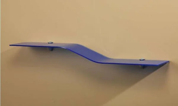 Wallscapes Blue 40-in L x 8-in D Glass Bracket Shelf, GLWAVEBLKIT