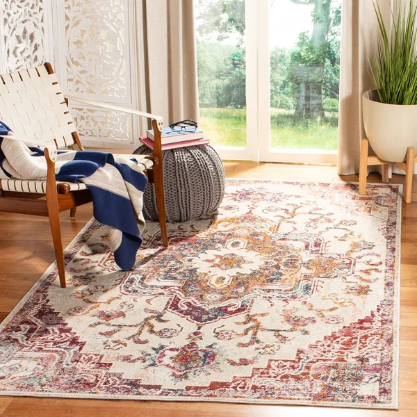 Safavieh Crystal CRS501F 8&0x22 x 10&0x22 Light Blue, Burgundy Area Rug