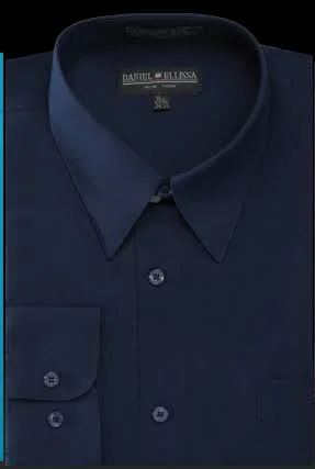 Men's Basic Dress Shirt Regular Fit in Navy 15½ 34/35 - Navy