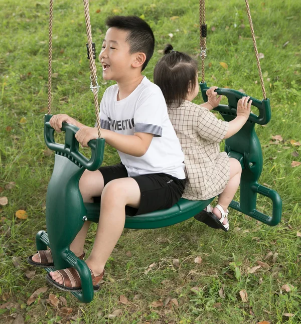 PLAYBERG Plastic Double Glider Playground 2 Person Swing, Green
