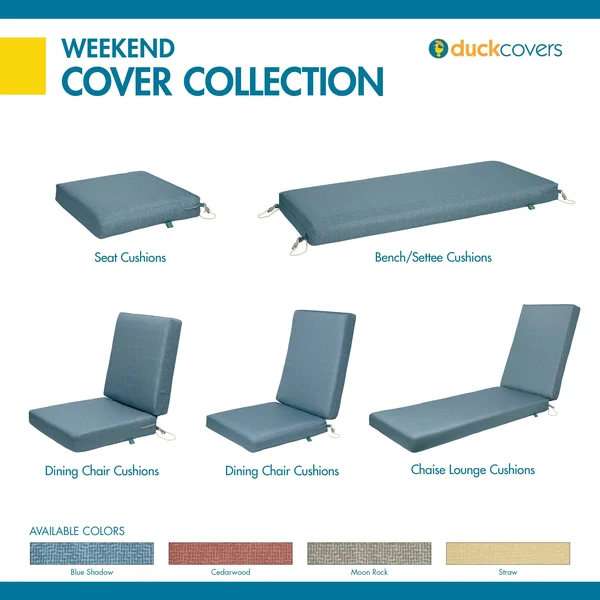 Duck Covers Weekend Water-Resistant Outdoor Dining Seat CUSHION, 21 x 21 x 3 inch, Cedarwood