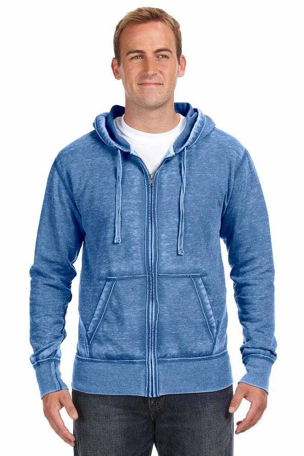 J America JA8916 Vintage Zen Full-Zip Fleece Hood - Royal - 2XL